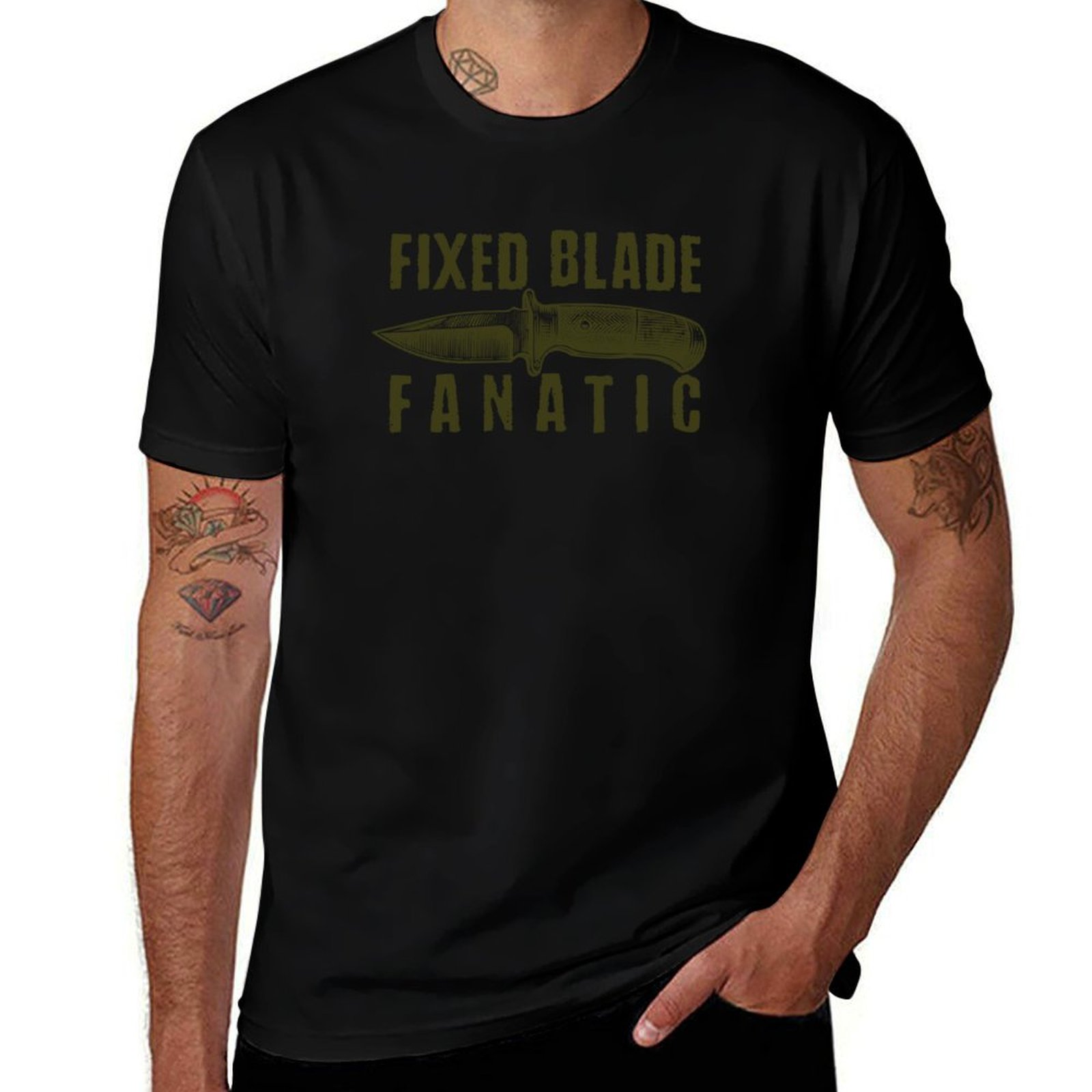 Edc Carry For Men - Camiseta Fixed Blade Fanatic - Camiseta