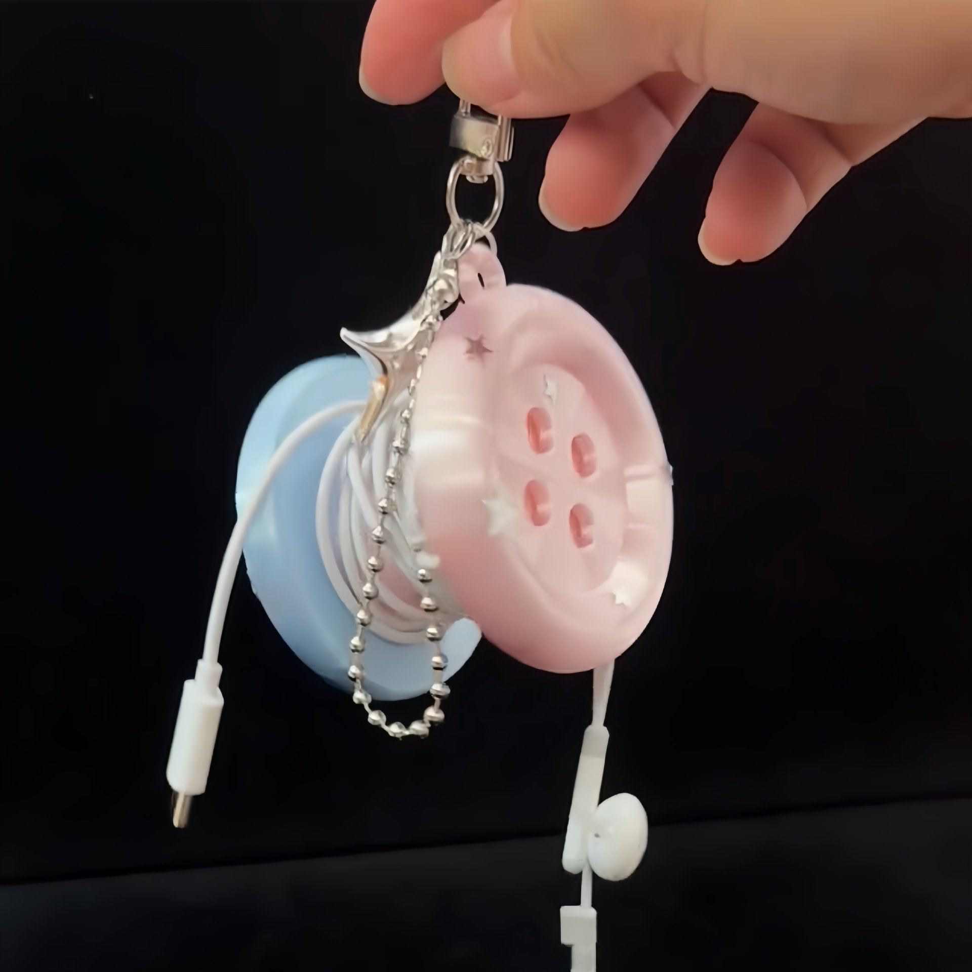 Chaveiro 3D Kawaii Redondo em  - Cable Winder Keychain avaliação e preço