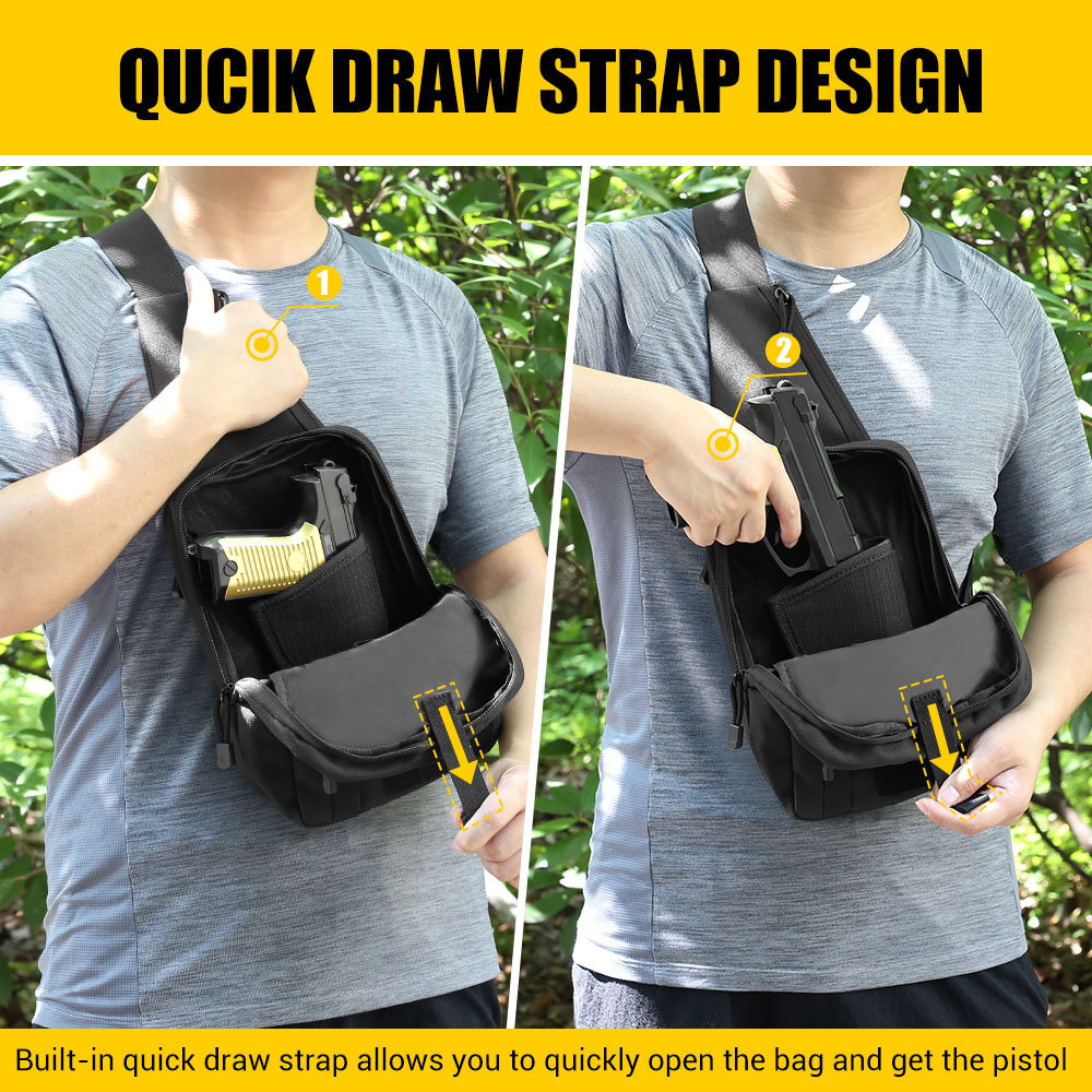 Bolsa tática para pistola, col - Edc Concealed Carry Sling Bag avaliação e preço