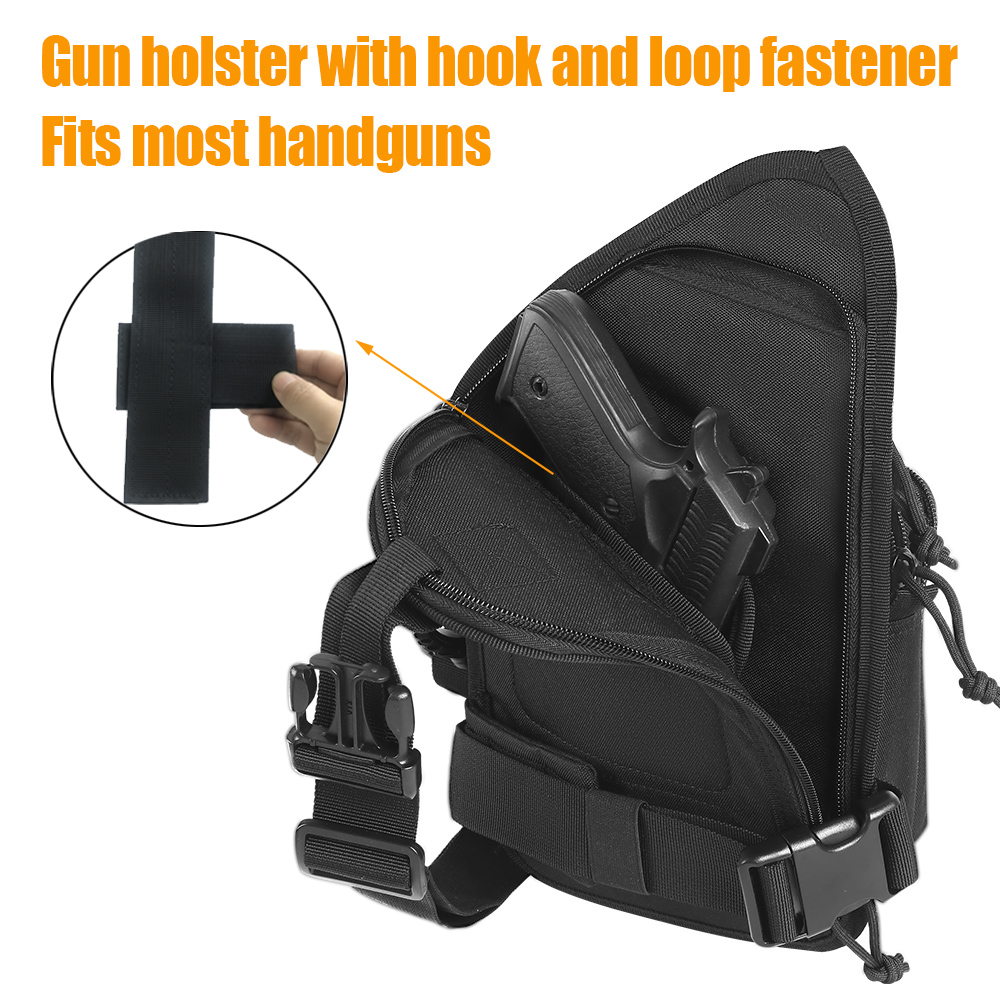 Bolsa Tática de Ombro para Tra - Edc Concealed Carry Sling Bag avaliação e preço