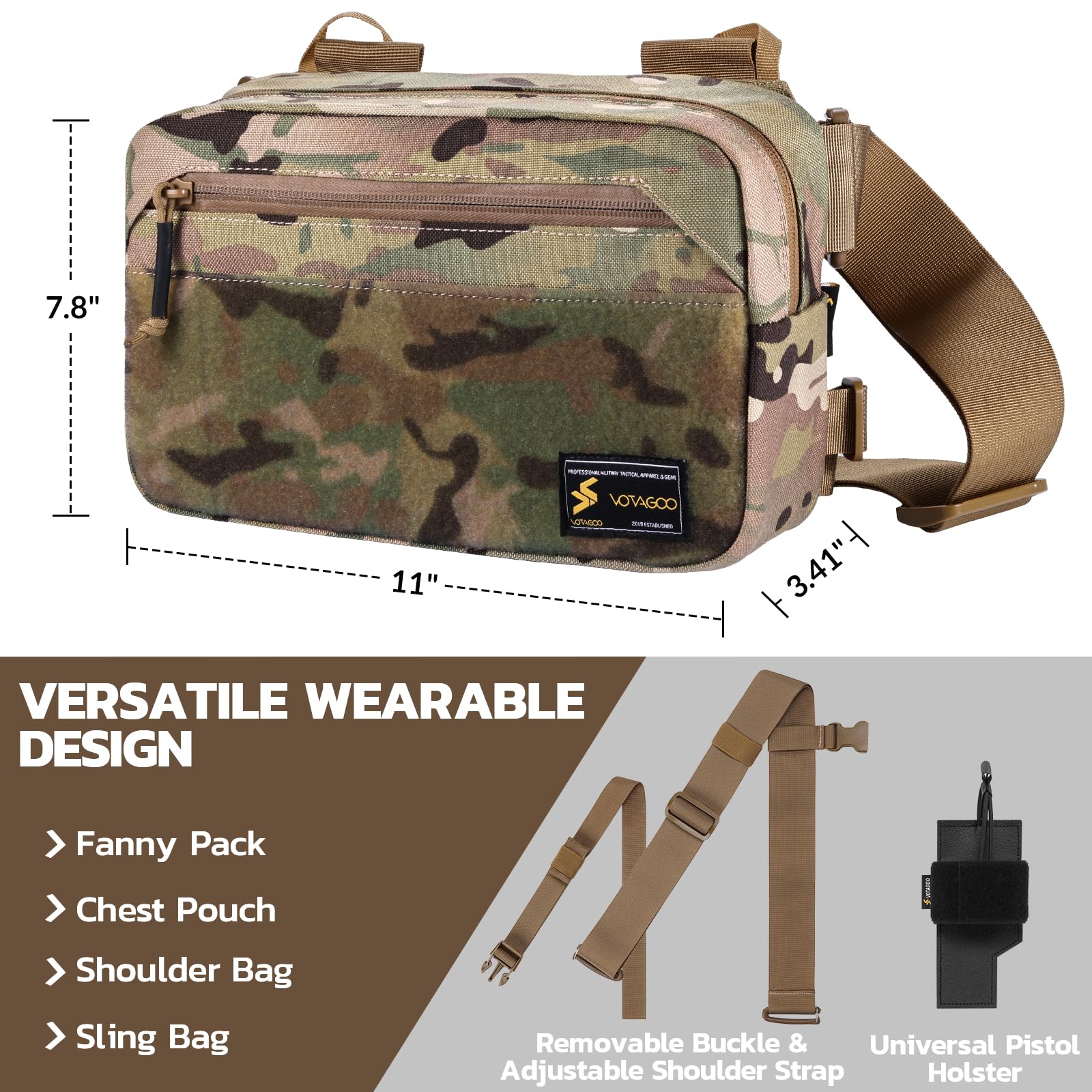 Pochete tática, bolsa tipo est - Edc Concealed Carry Sling Bag avaliação e preço