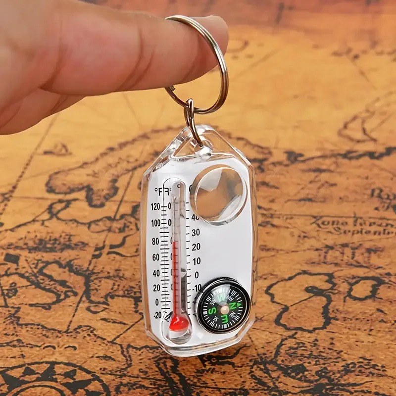 Bússola de Chaveiro 3 em 1, Te - Compass Keychain Mini avaliação e preço